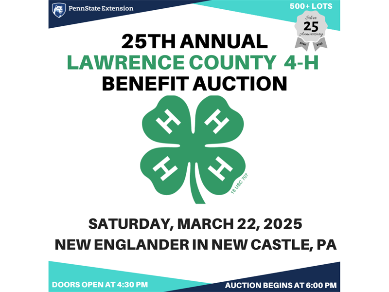 Logo for 25th Annual Lawrence County 4-H Benefit Auction